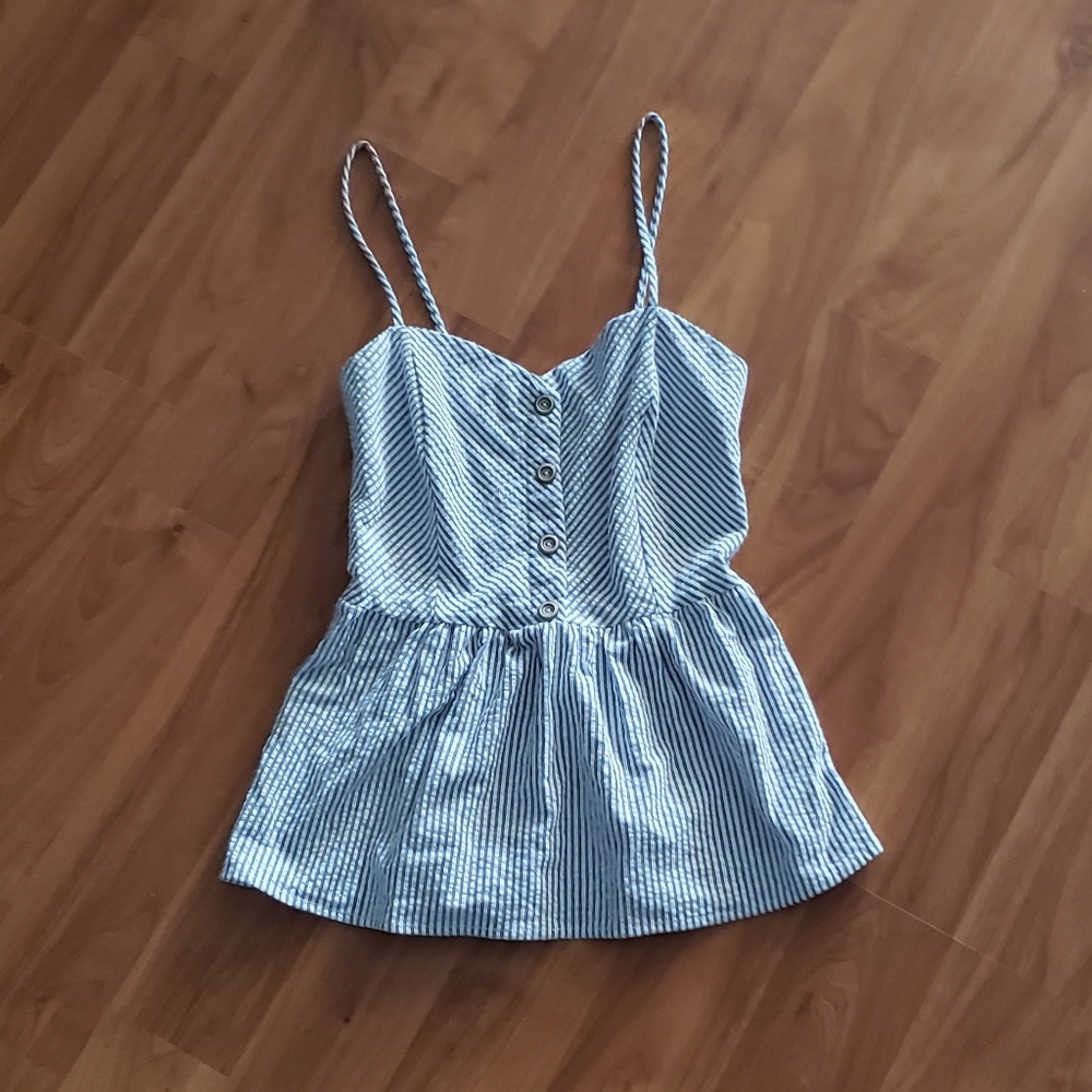 Striped Spaghetti Strap Fit And Flare Bustier Top - Picture 2 of 4